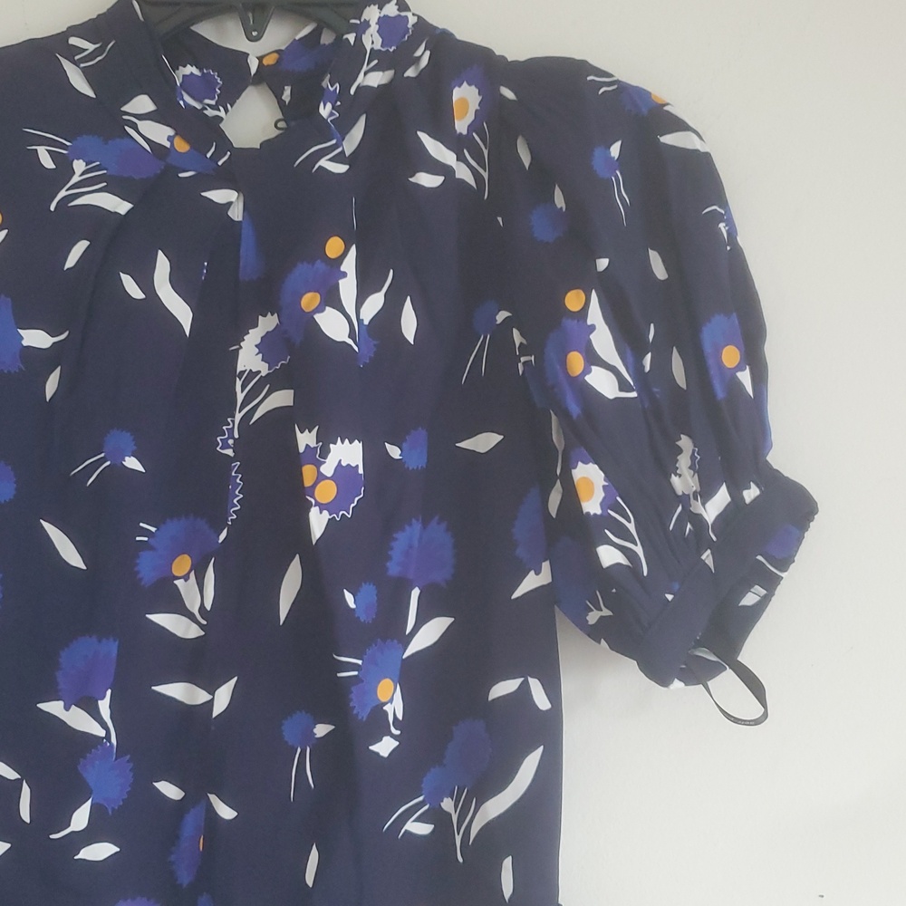 SELF PORTRAIT NAVY BOTANICAL PRINTED MINI DRESS;SIZE:US-4 - Picture 7 of 15